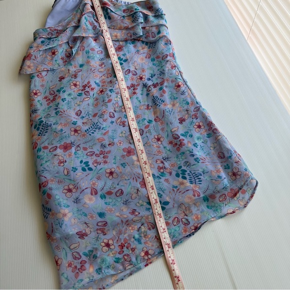 City Chic Cami Top Floral Blue Multi Lightweight Lined Ruffle Plus Size XL 22 - Picture 9 of 9